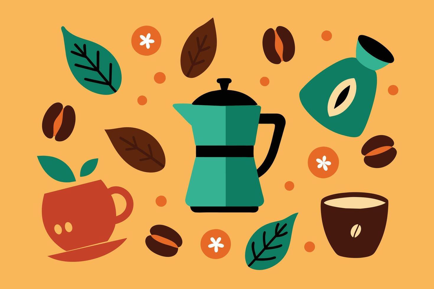 Hand Drawn Coffee Elements Vector