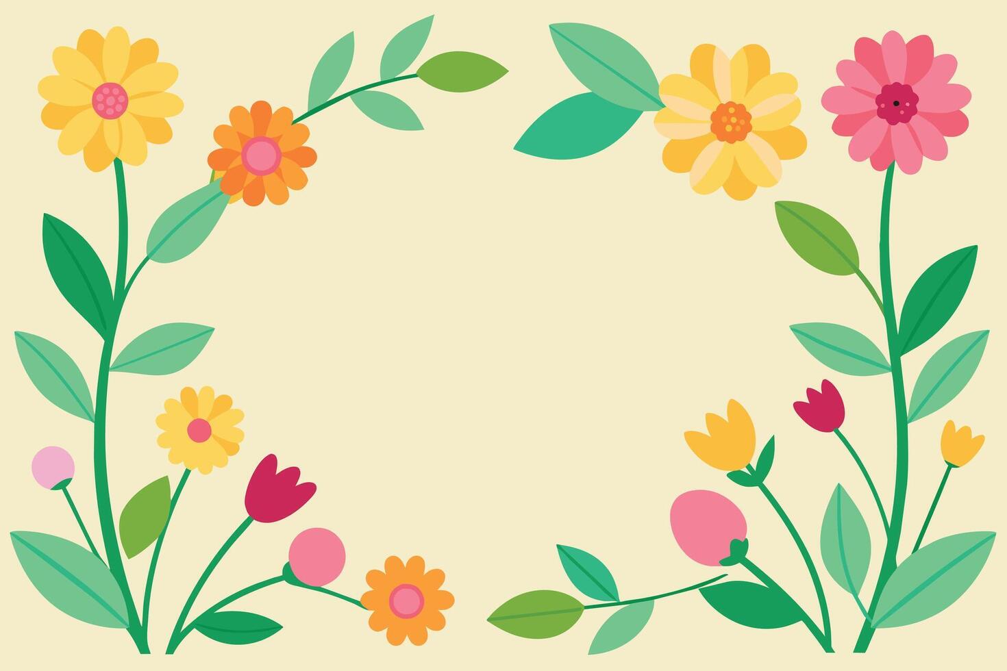 fondo de marco de flor de primavera vector