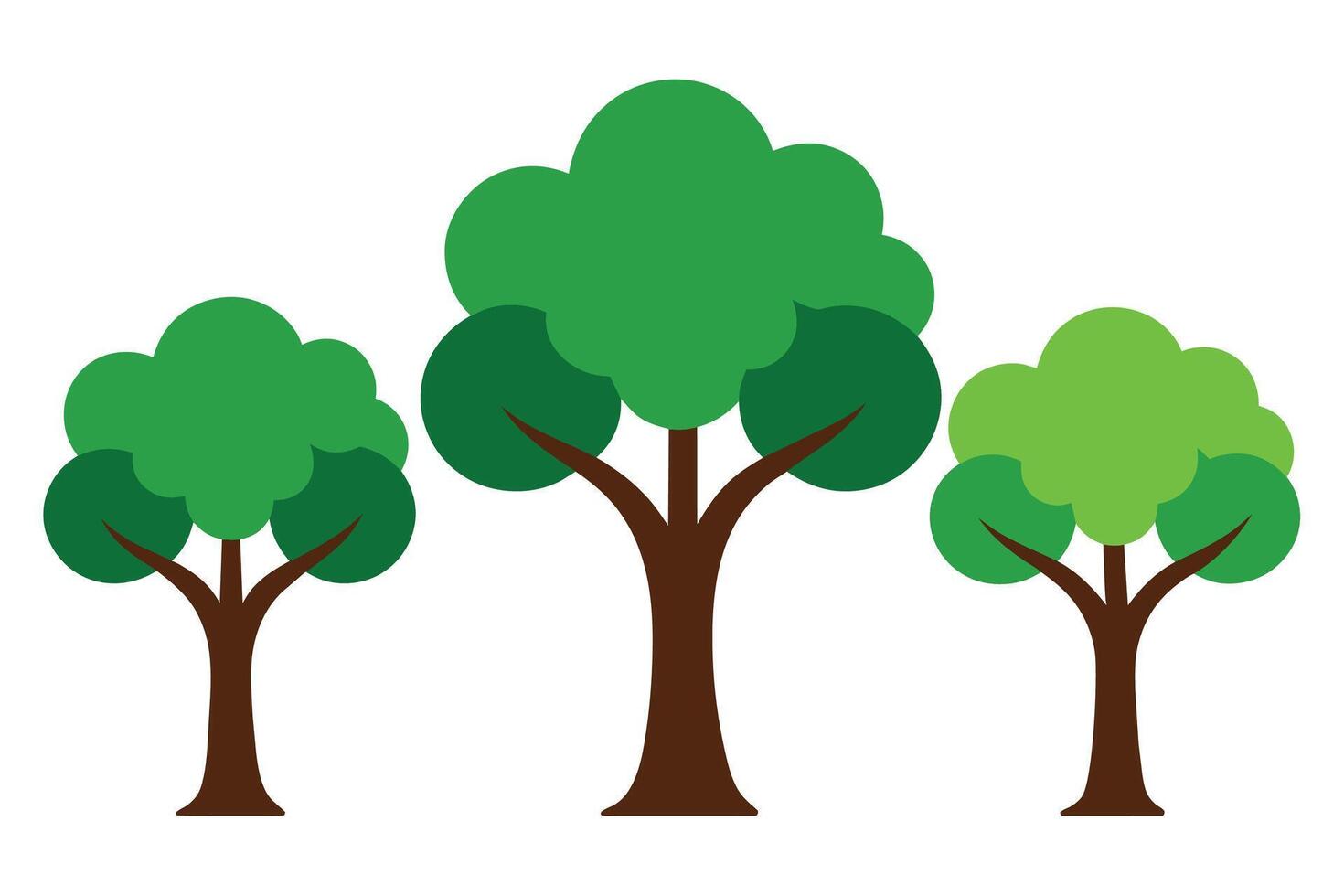 Tree Clipart Set Vector Illustration set isolated on white background