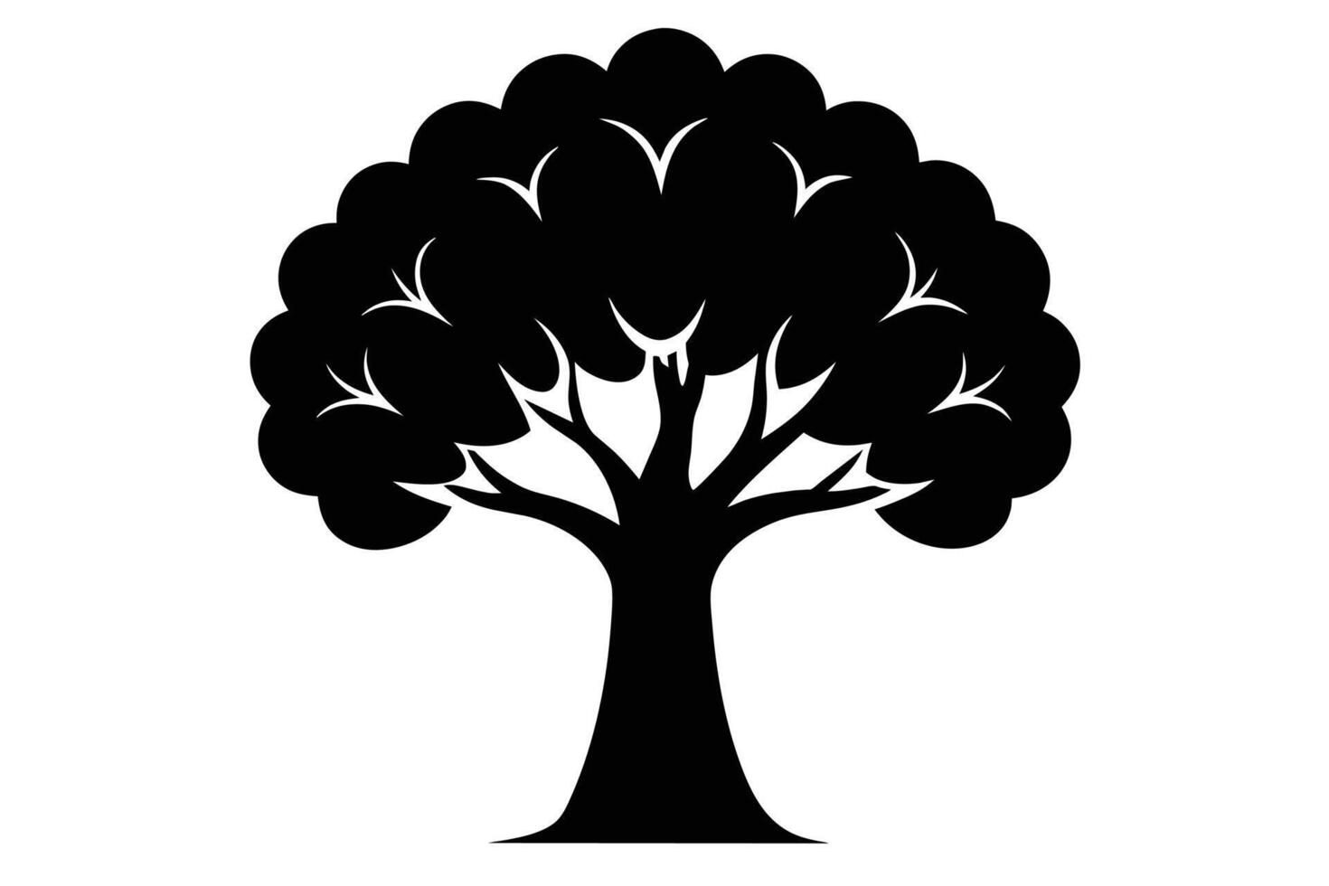 negro árbol vector aislado en blanco antecedentes