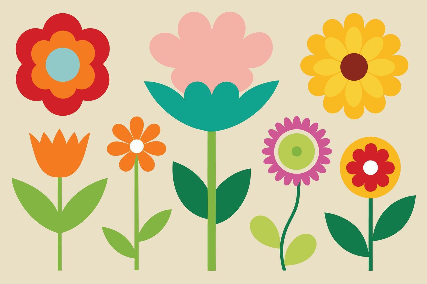 Assorted Flower Shape Vector