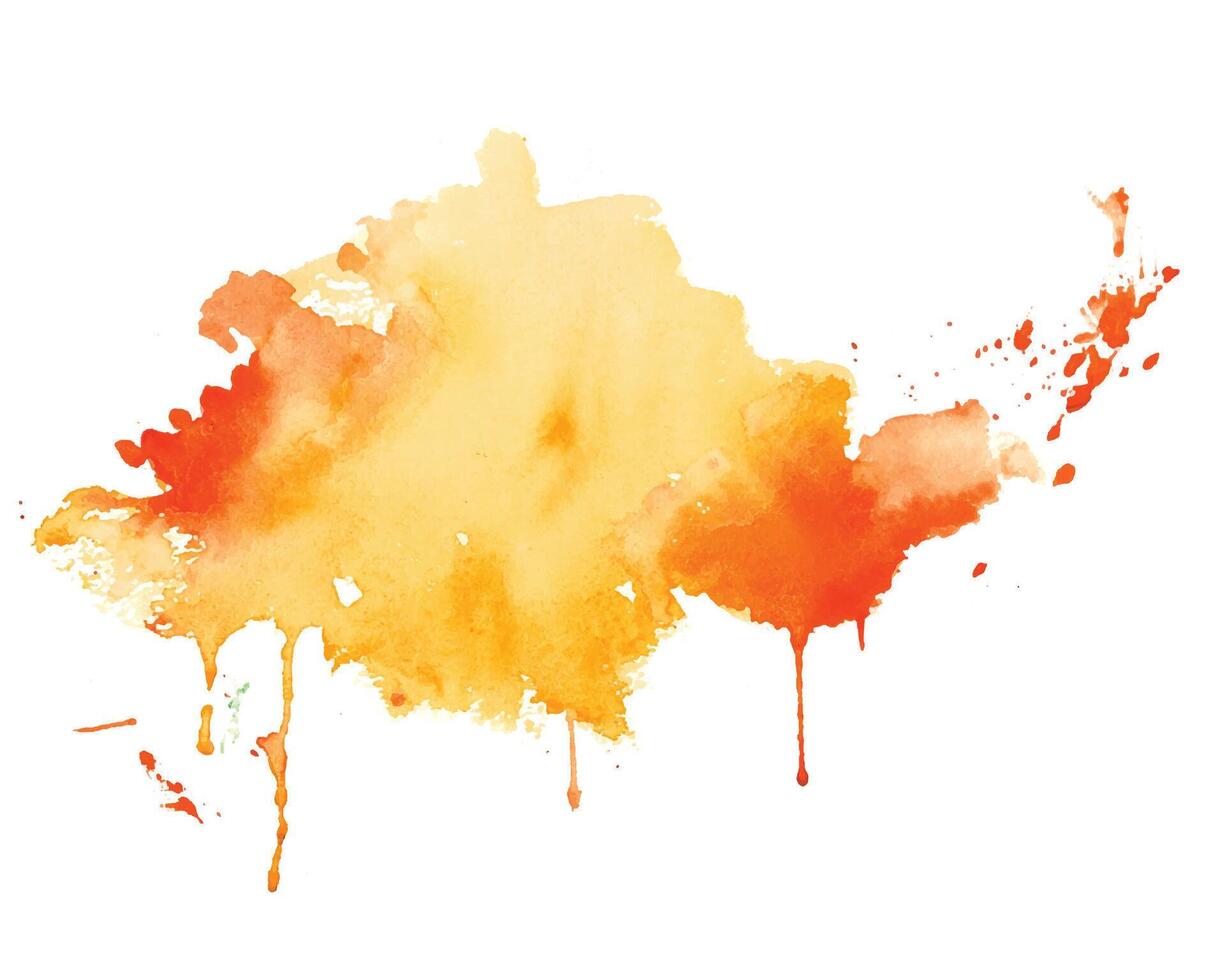 yellow and orange watercolor splash texture background vector