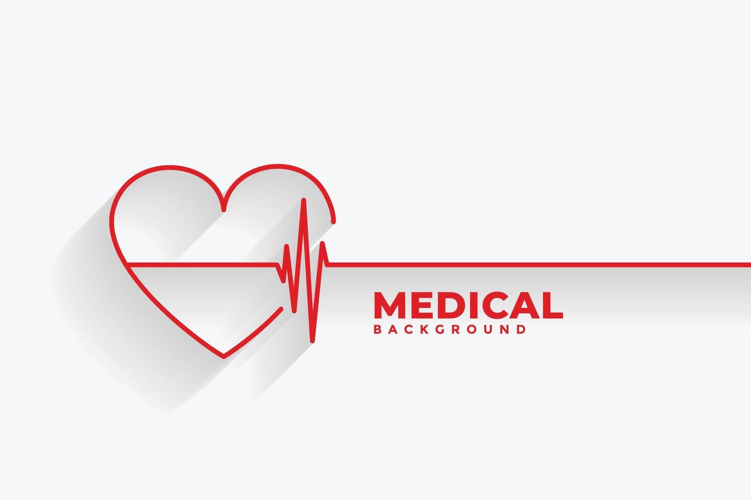 red heart with heartbeat line medical background vector