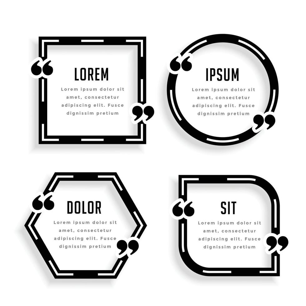 stylish geometric quotation template design vector