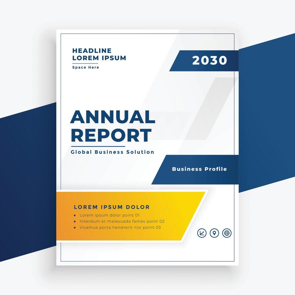 elegant annual report business flyer modern design vector