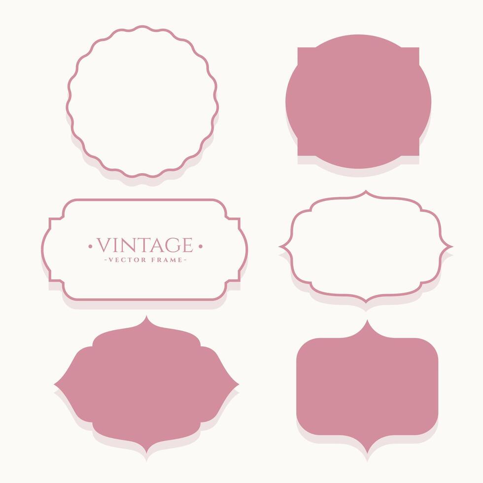 wedding vintage frame empty labels set vector