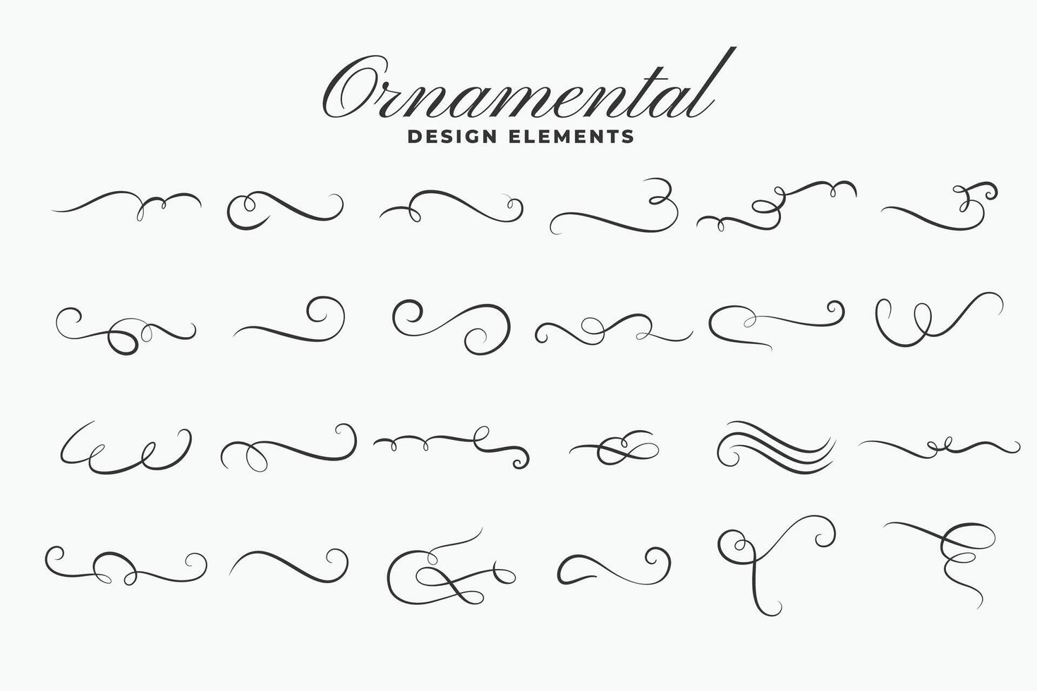 classic ornamental curls borders or dividers set vector