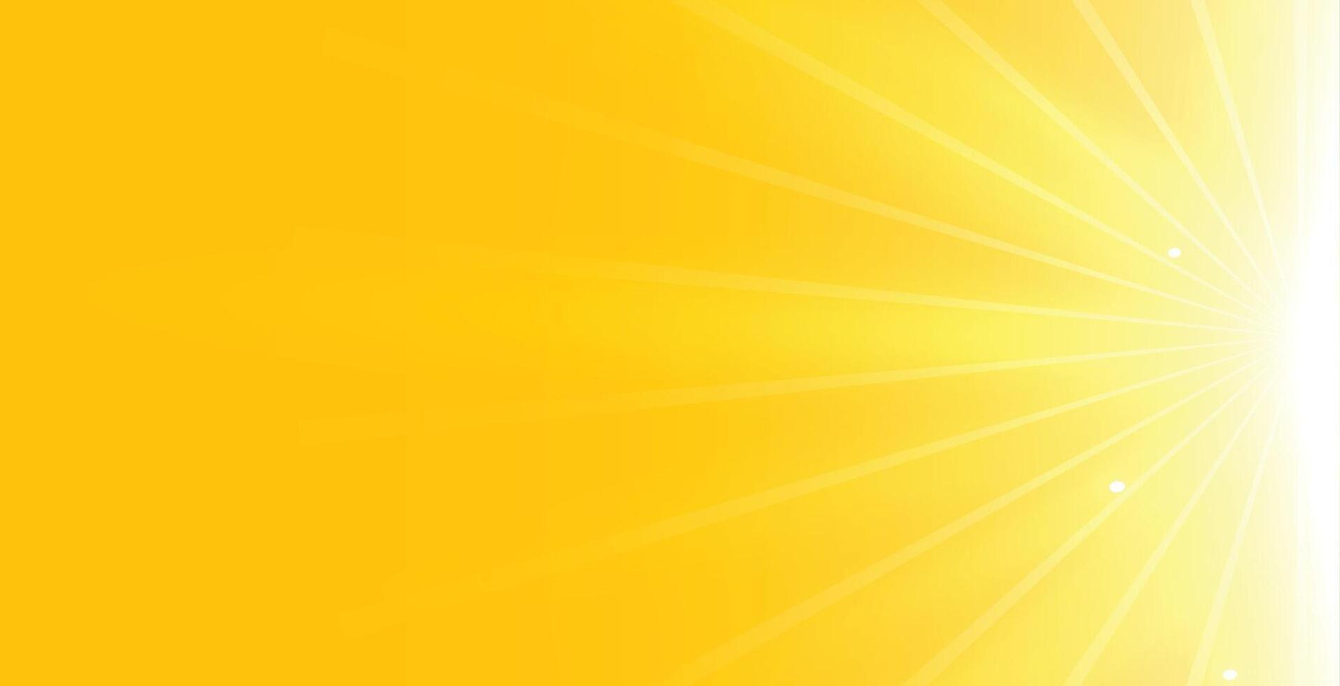 bright yellow background with glowing rays light vector