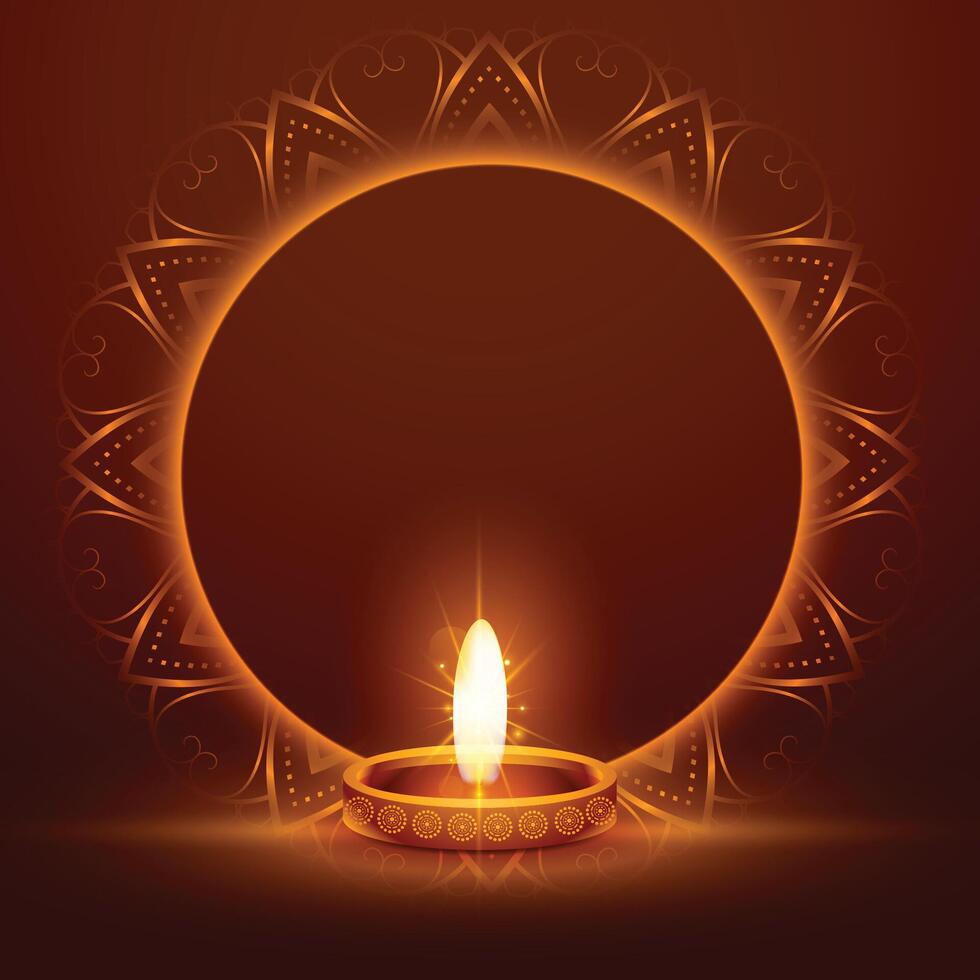 happy diwali celebration card with text space vector