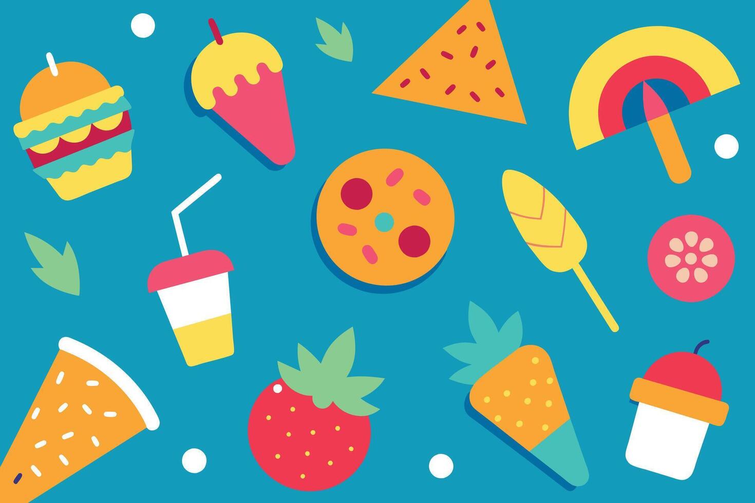 Summer Food Seamless Pop Art Pattern vector