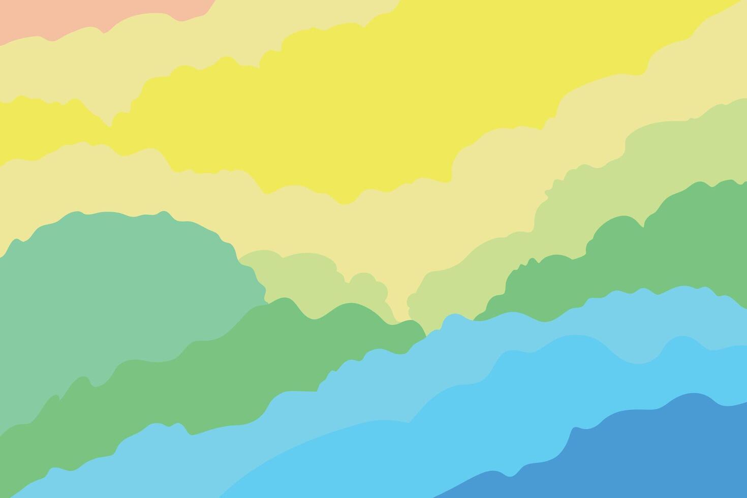 Pastel Yellow Blue Green Watercolor Background vector