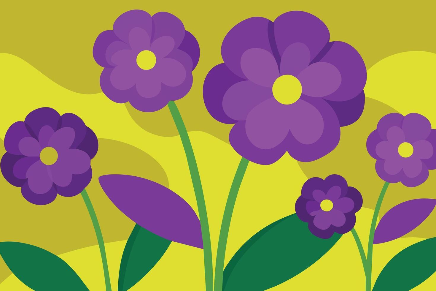 Vector Background with Purple Flowers