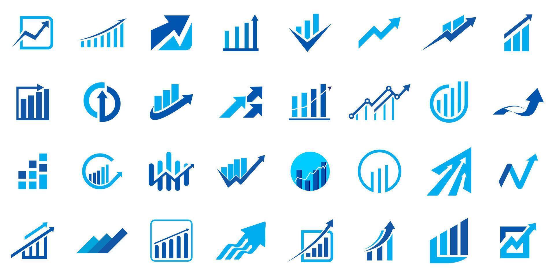 Business finance chart arrow icon vector set collection