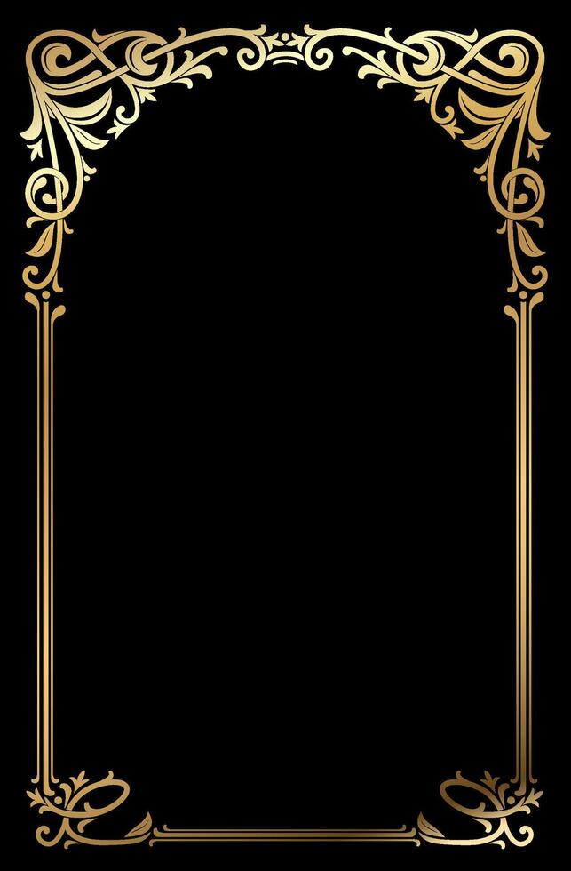Classic ornamental art nouveau album frame with arch. Vector template