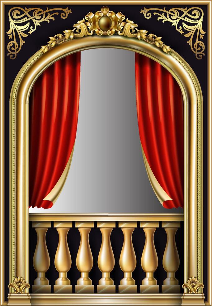 Baroque arched theatrical golden box. Vector graphics 41448965 Vector