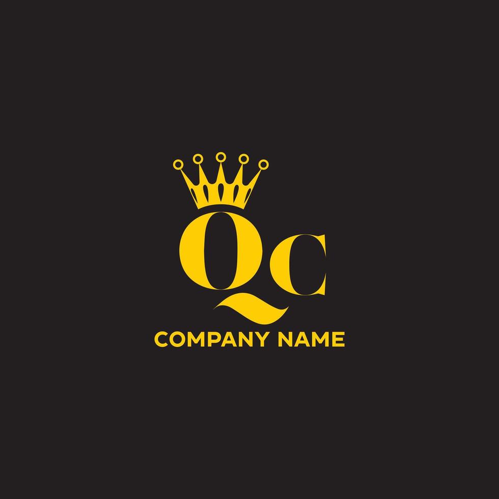 QC initial letter logo template, vector file eps 10, text and color is easy to edit and minimalist QC logo