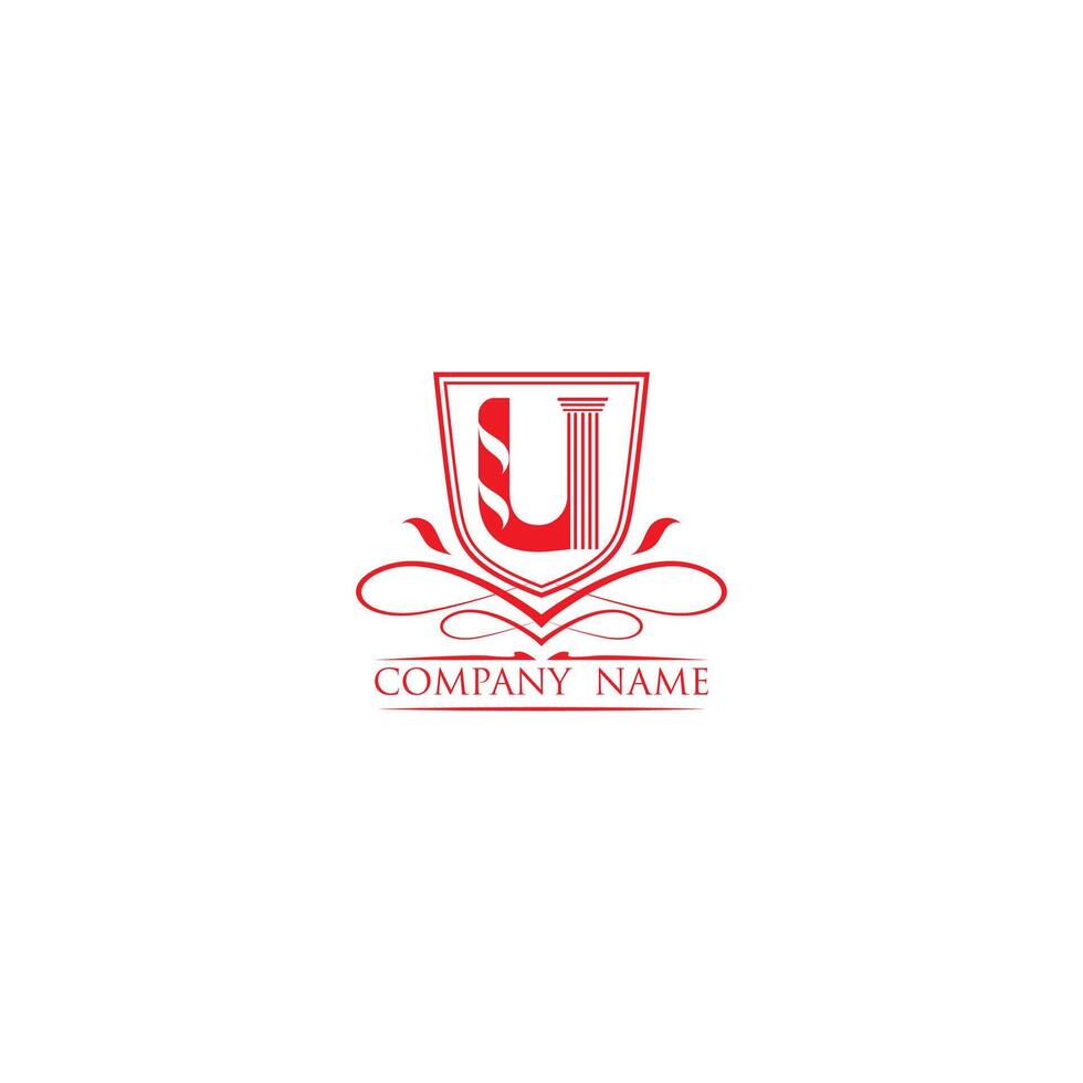 Letter U Pillar Law Logo vector