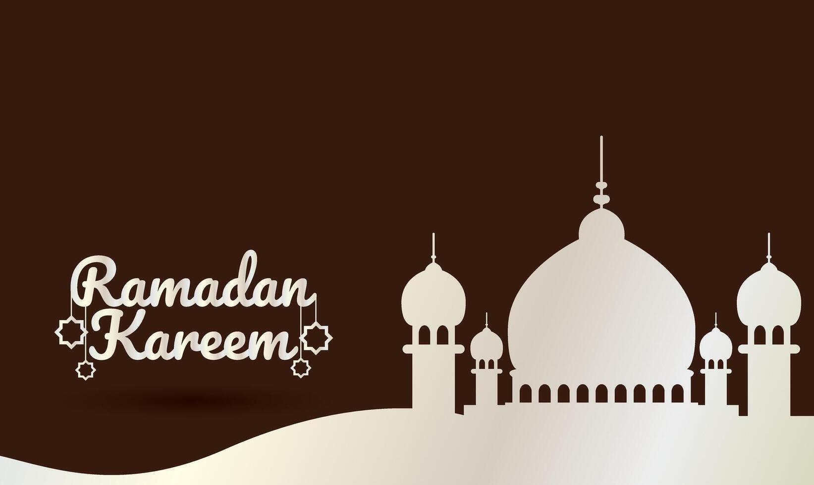 Ramadan Kareem background with mosque in white vector