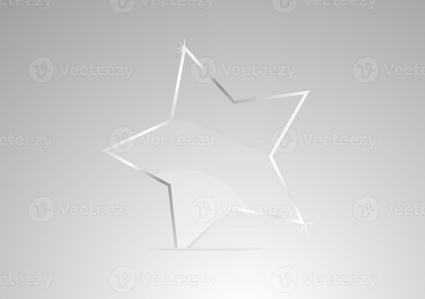 crystal star shape glowing frame on background photo