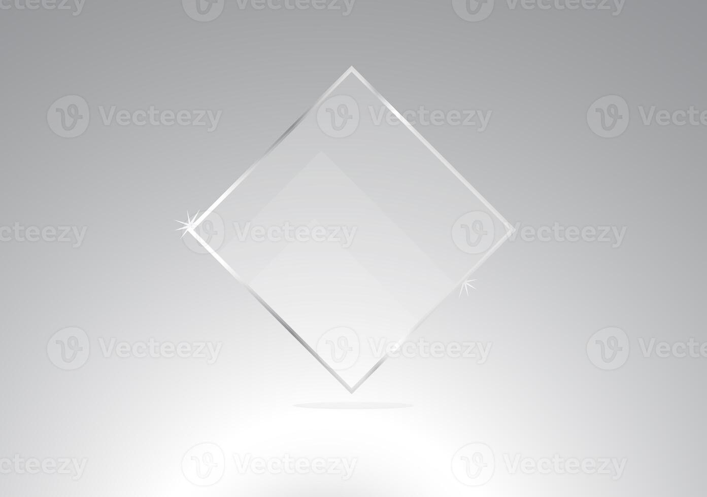 crystal rhombus shape glowing frame on background photo