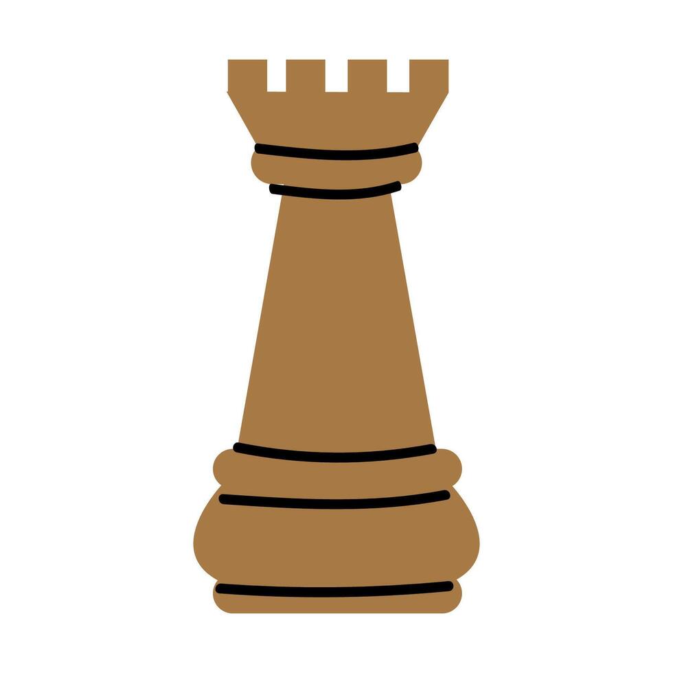 A cute cartoon illustration of a rook chess piece. Isolated on white. vector