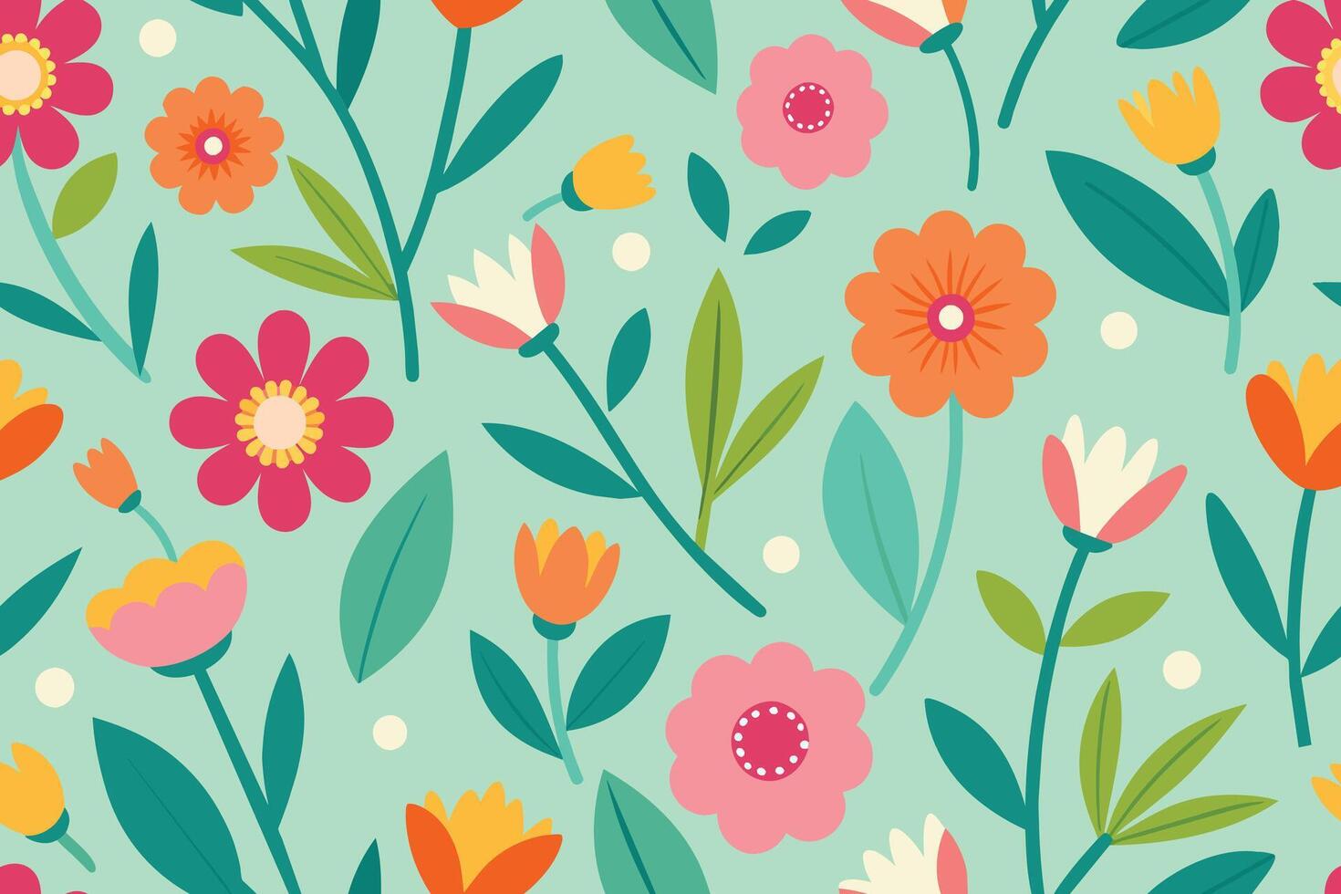 Seamless Spring Floral Pattern vector