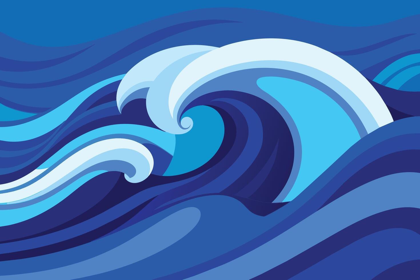 Abstract Blue Wave Background vector