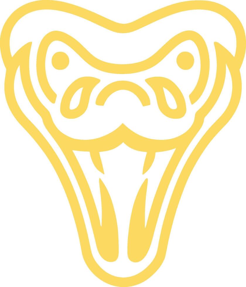 Gold Snake Head Outline Stroke Logo Template vector