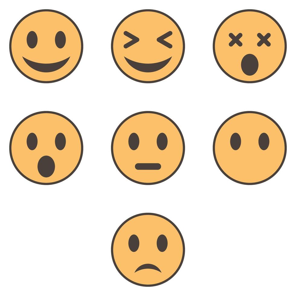 Flat emojis set vector