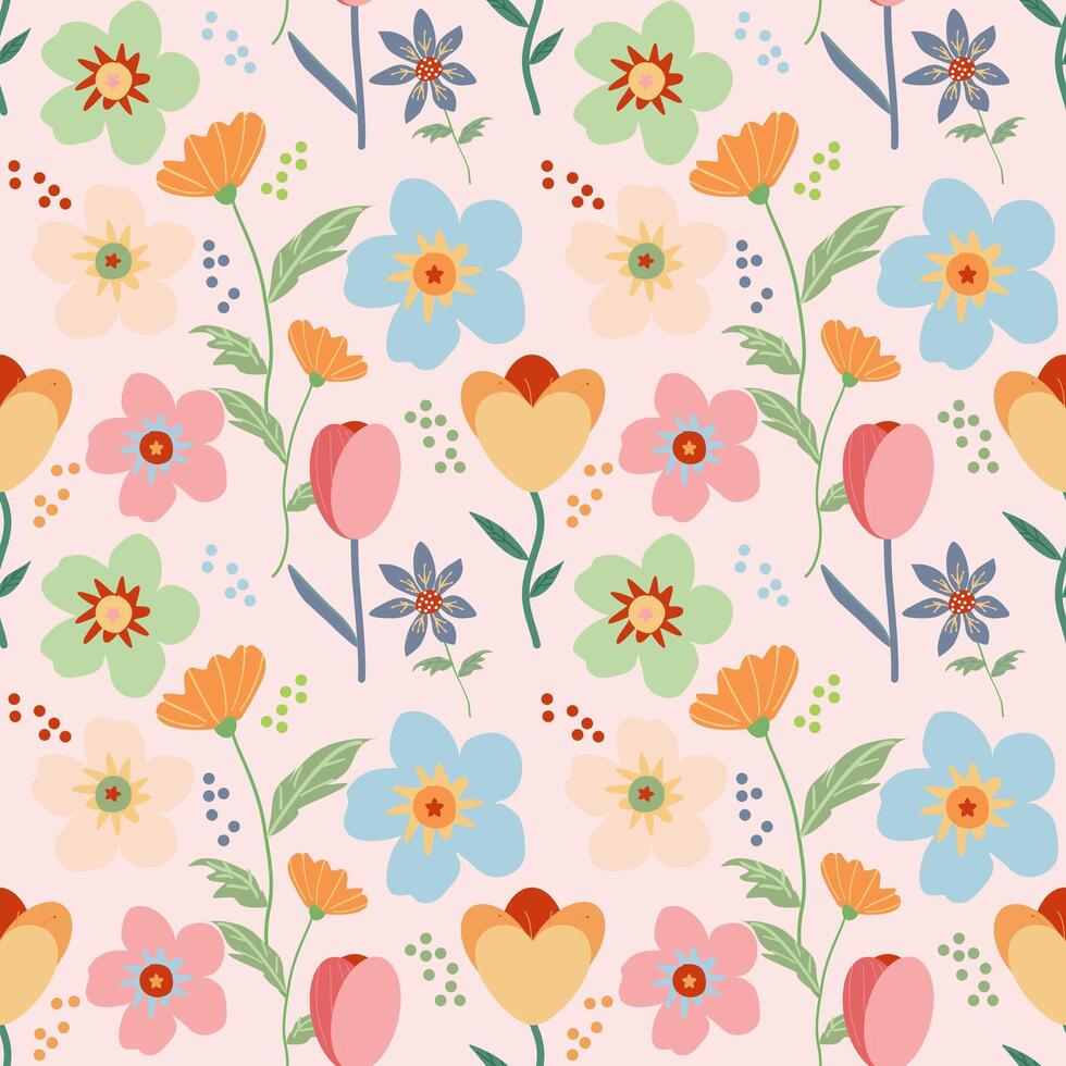 Spring seamless pattern vector