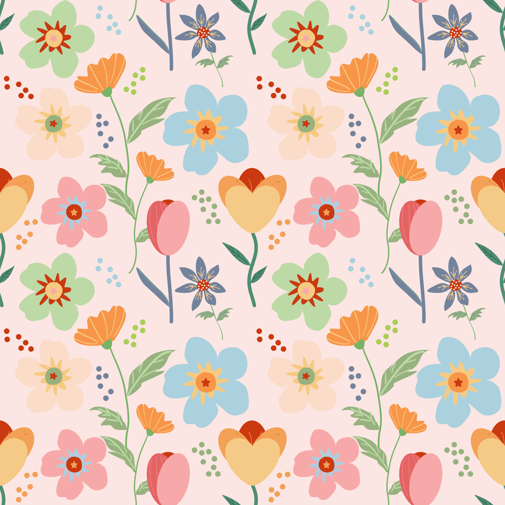 Spring seamless pattern 41449670 Vector Art at Vecteezy