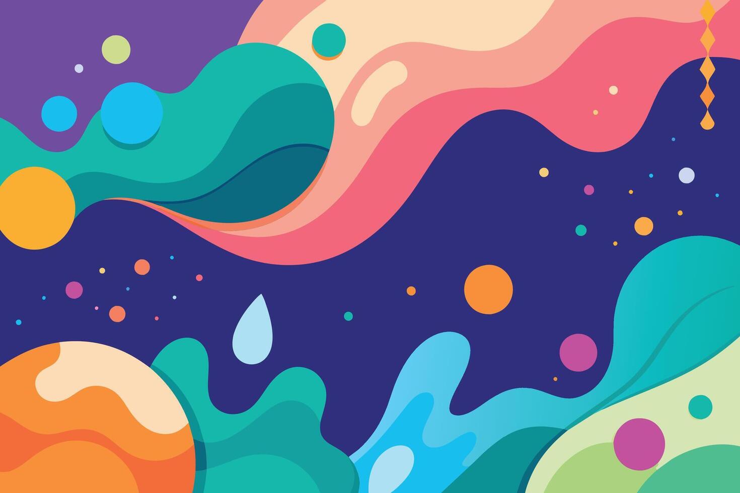 Fondo de formas orgánicas fluidas planas abstractas vector