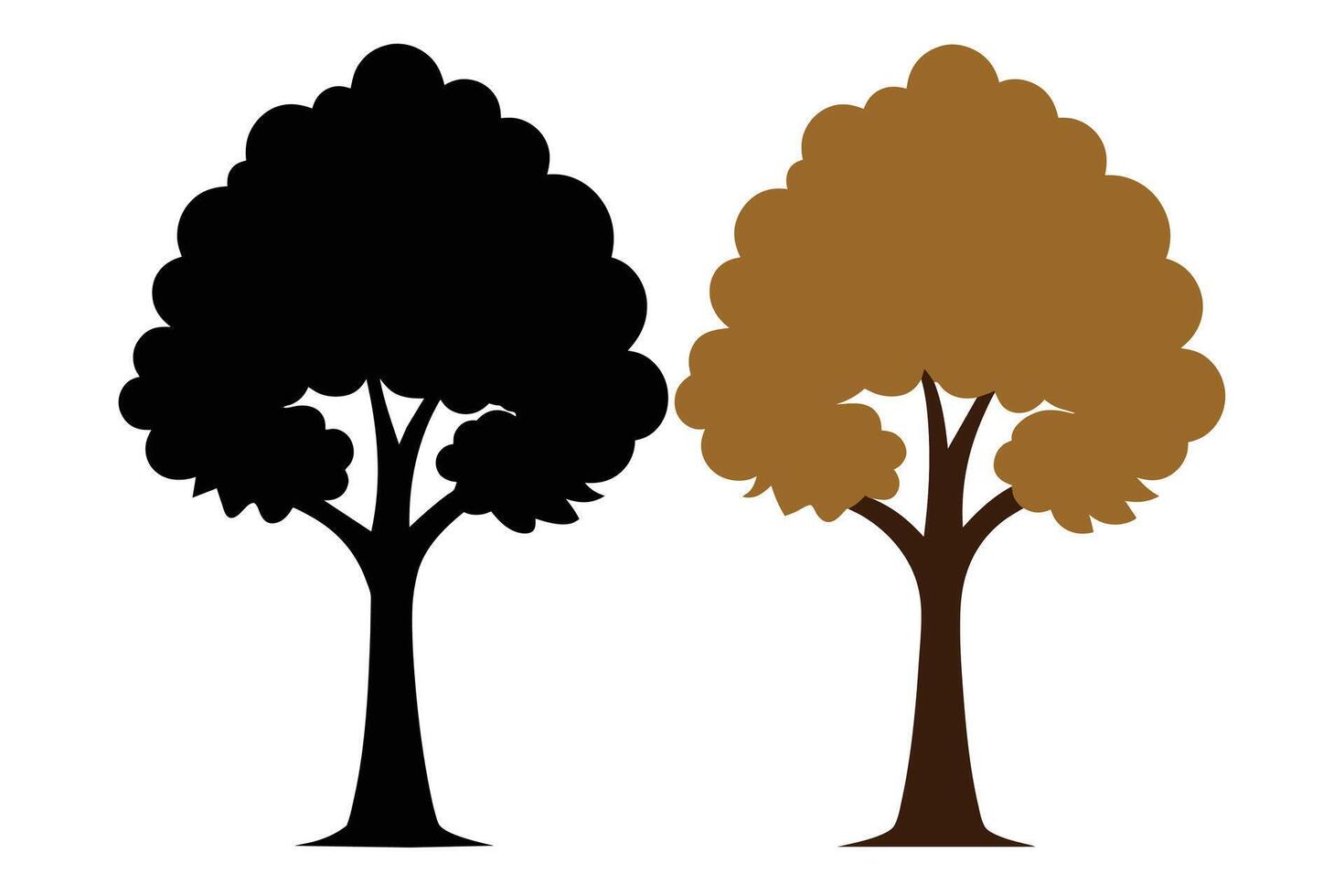Black Sepia Trees Illustrations isolated on white background vector