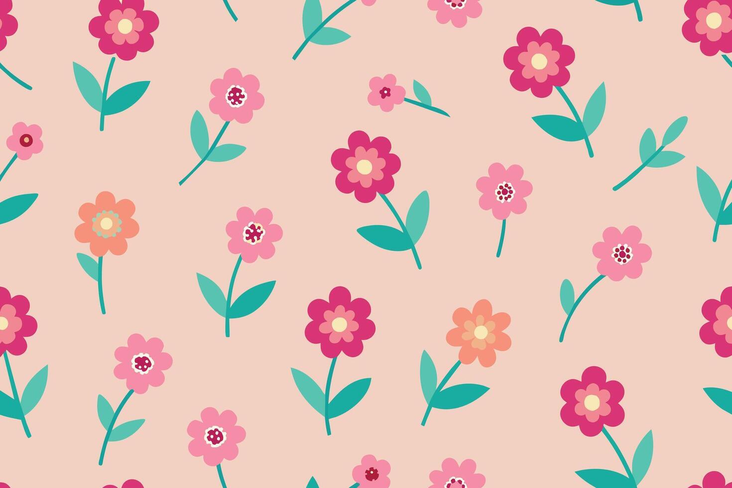 Seamless Pattern Elements Flower Ditsy vector