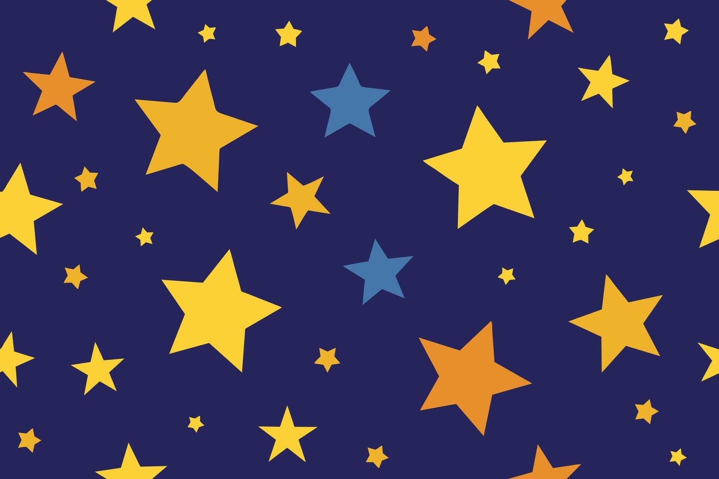 Seamless Flat Stars Pattern vector