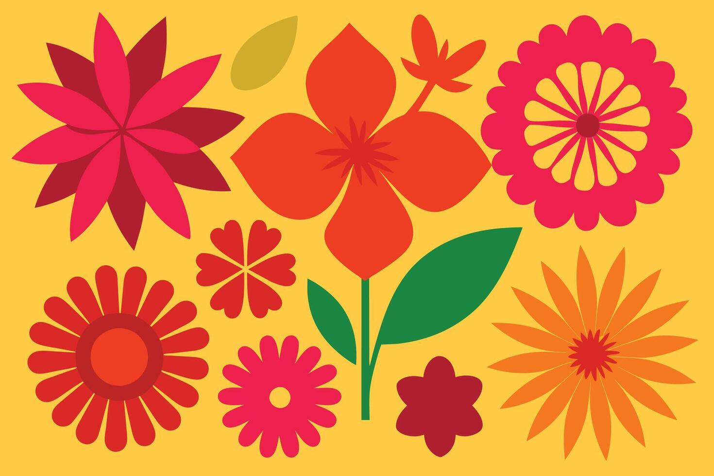 Assorted Flower Shape Vector