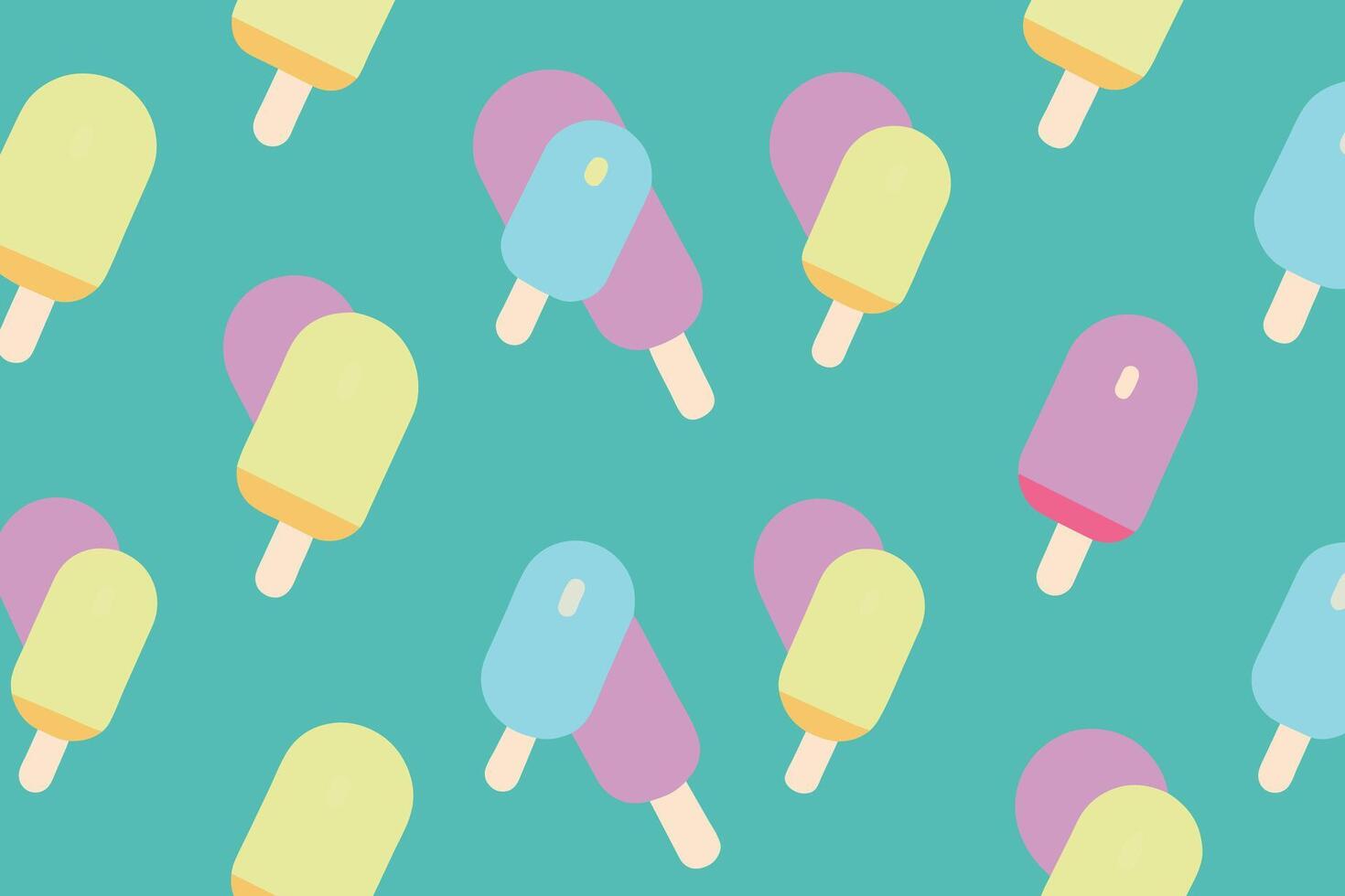 Pastel Popsicles Seamless Pattern vector