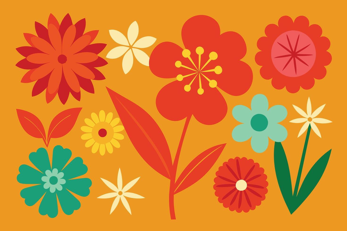 Assorted Flower Shape Vector