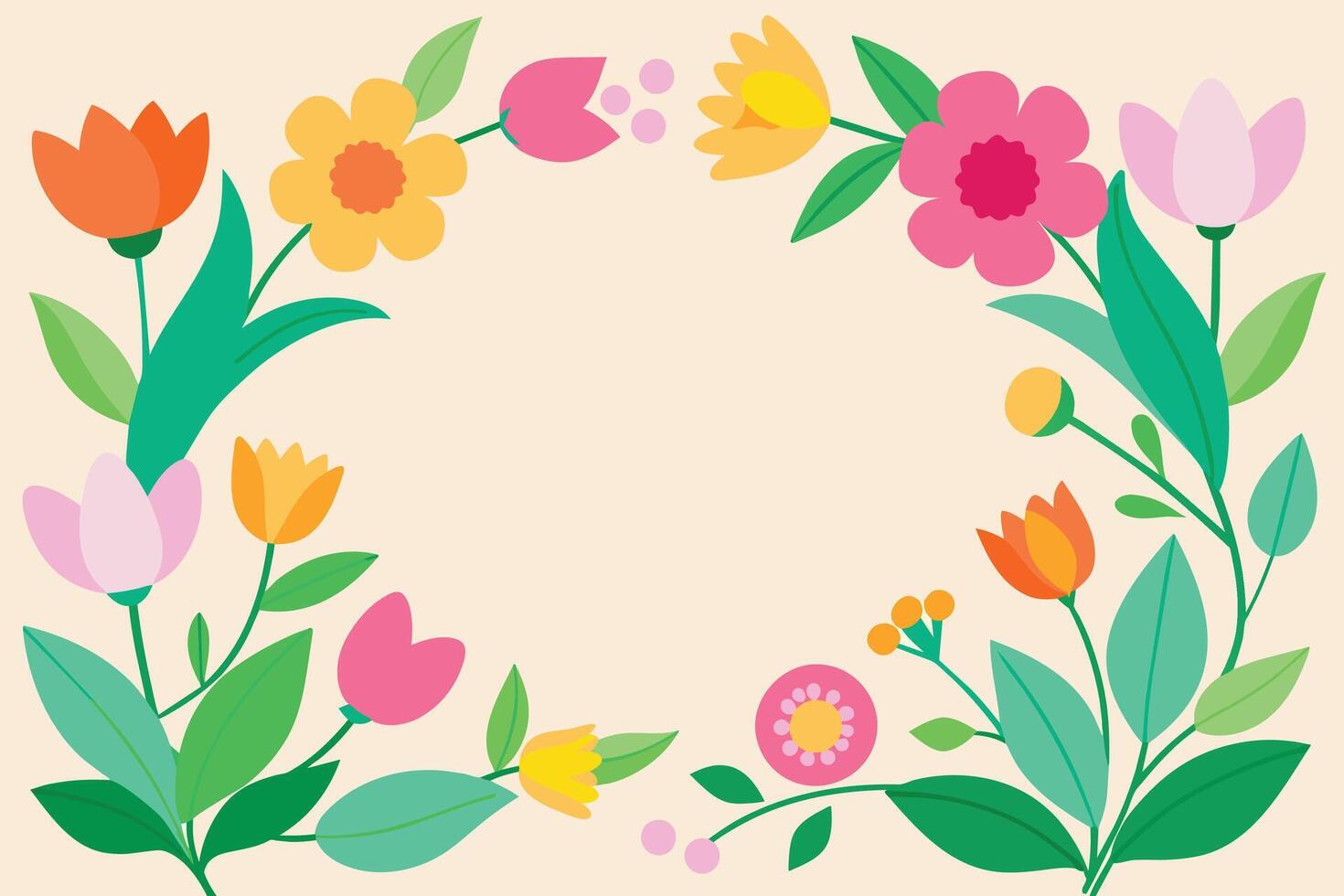 Spring Flower Frame Background vector