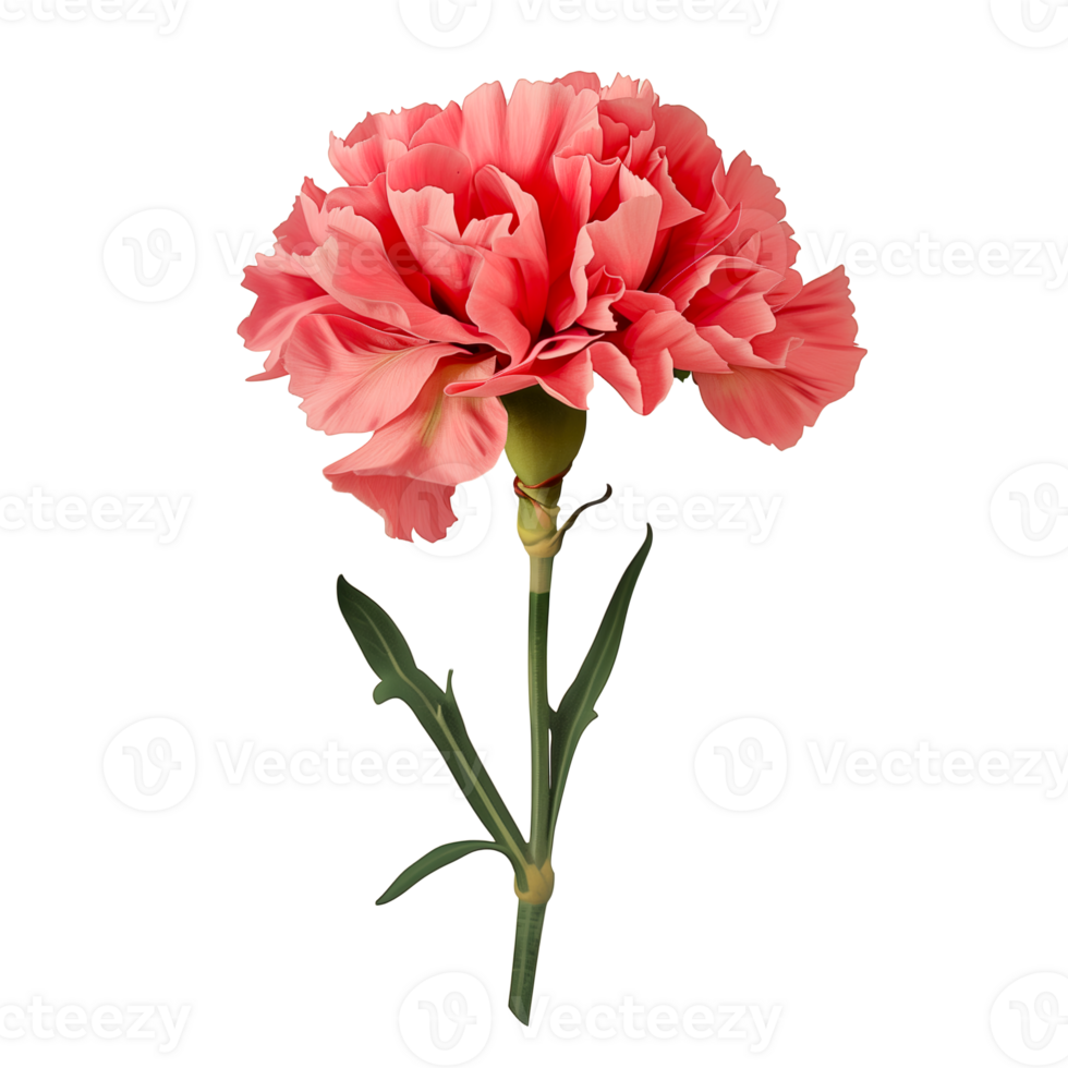 AI generated Isolated illustration of carnation floral element png