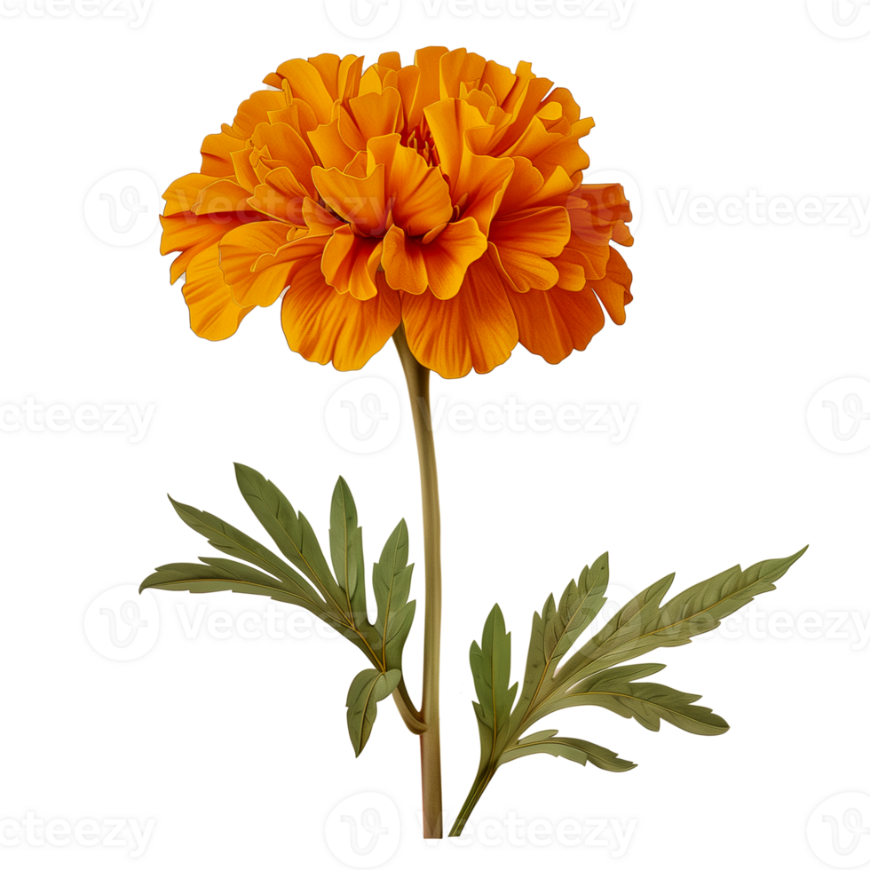 AI generated Isolated illustration of marigold flower png