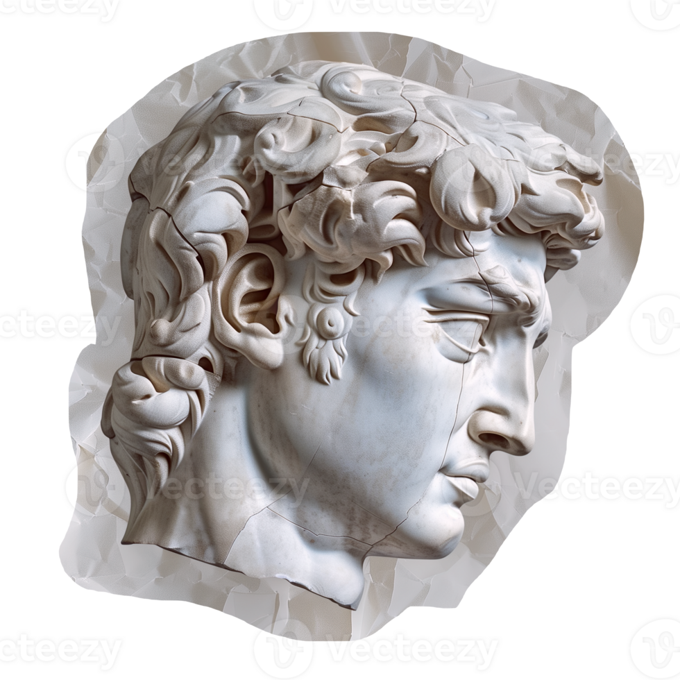 AI generated Ancient Greek statue cut out collage element png