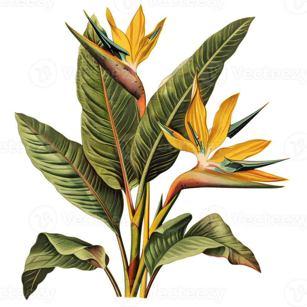 AI generated Isolated illustration of bird of paradise plant png