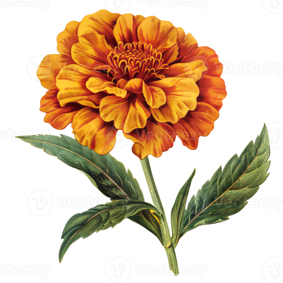 AI generated Isolated illustration of marigold flower png