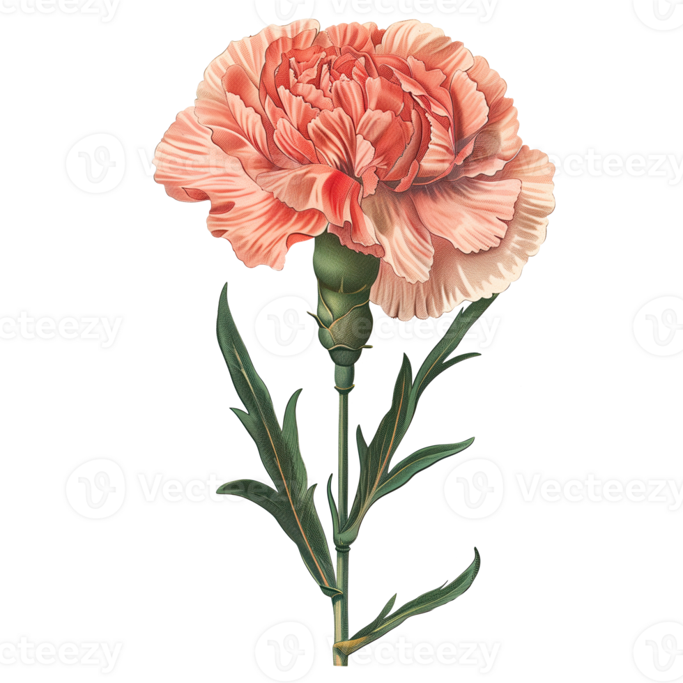 AI generated Isolated illustration of carnation floral element png