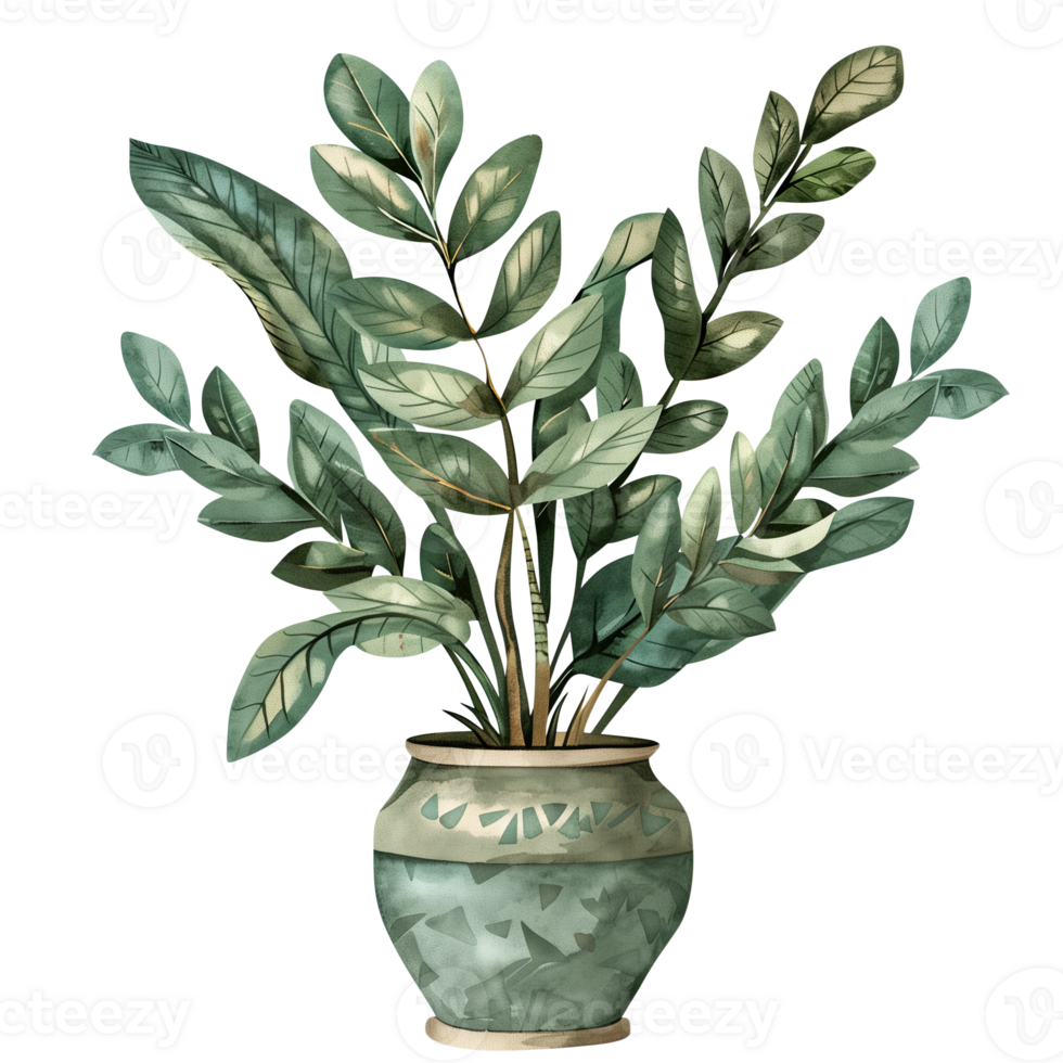AI generated Isolated illustration of a ZZ plant png