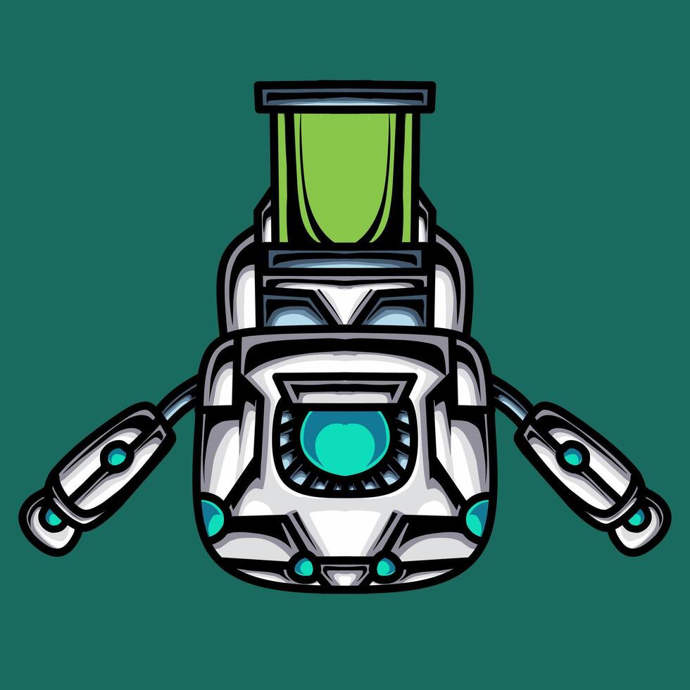 Cute white Ai robot character vector