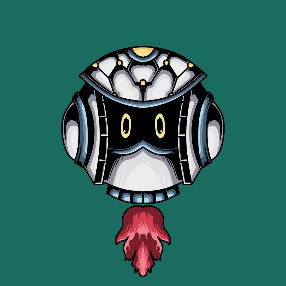 Cute white Ai robot character vector