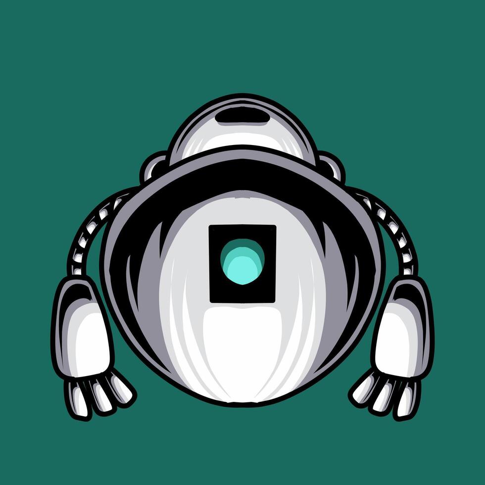 Cute white Ai robot character vector