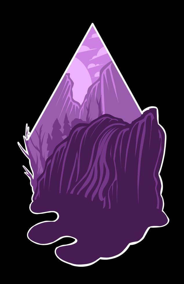 waterfall Silhouette vector